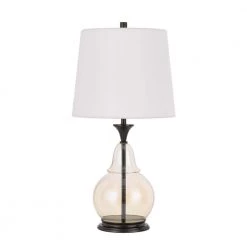 28 in. Amber Glass Table Lamp with Shade by CAL Lighting