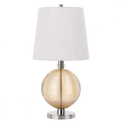28.5 in. H Amber Glass Table Lamp With Shade by CAL Lighting