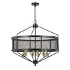 Halle 29 in. H 6-Light Antique Brass/Black Metal Chandelier by CAL Lighting