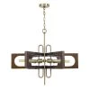 Sneek 25 in. H 6-Light Antique Brass/Wood Metal and Wood Chandelier by CAL Lighting