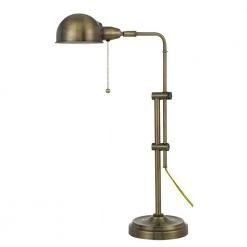 31 in. Antique Brass Indoor Desk Lamp with Adjustable Pole by CAL Lighting