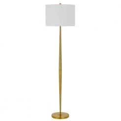 62 in. Antique Brass Metal Indoor Metal Floor Lamp with Shade by CAL Lighting