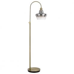 61 in. Antique Brass Metal Floor Lamp With Shade by CAL Lighting