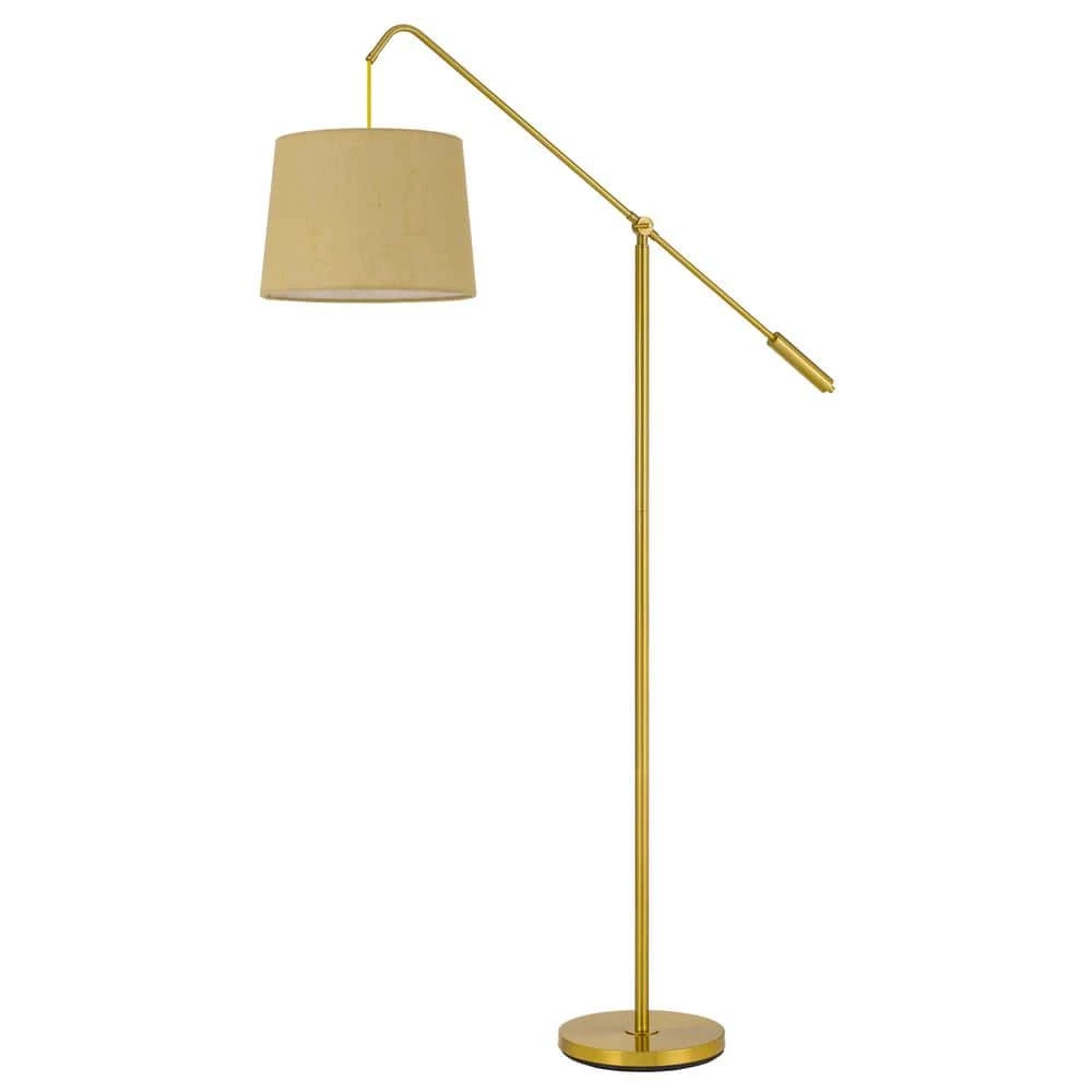 60 in. Antique Brass Floor Lamp with Burlap Shade by CAL Lighting