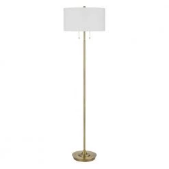 64 in. H Antique Brass Metal Floor Lamp with Pull Chain Switch by CAL Lighting