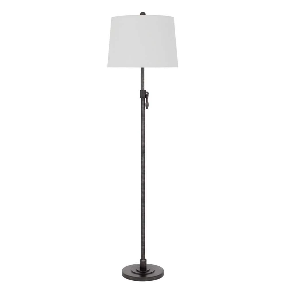 62 in. Antique Silver Floor Lamp with Adjustable Height by CAL Lighting