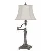 31 in. Antique Silver Metal Swing-Arm Table Lamp by CAL Lighting