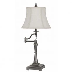 31 in. Antique Silver Metal Swing-Arm Table Lamp by CAL Lighting