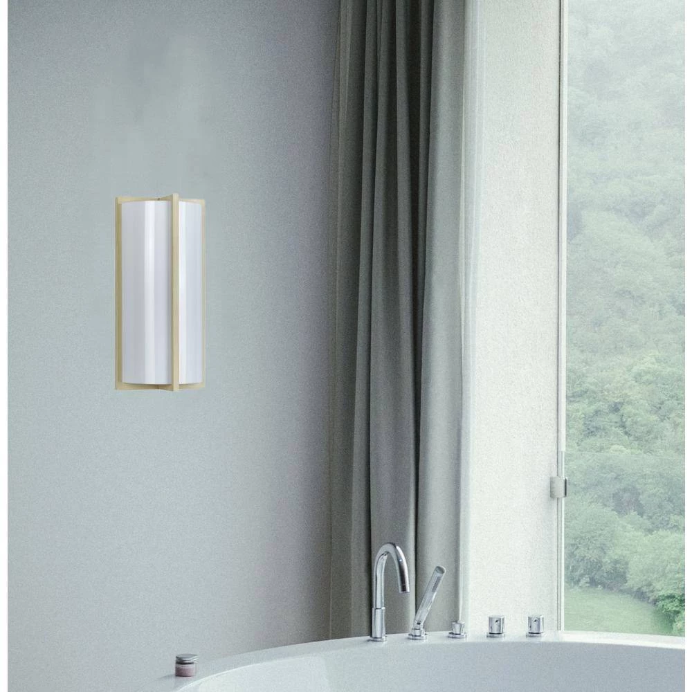 5-7/8 in. x 12-1/4 in. x 3-1/2 in. 18-Watt 1-Light Beige Metal Wall Lamp by CAL Lighting - Image 2