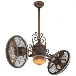 Traditional Gyro 42 in. Integrated LED Indoor Belcaro Walnut Ceiling Fan with Wall Control by MINKA-AIRE
