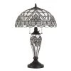 Tiffany 24.5 in. H Black Metal and Glass Table Lamp by CAL Lighting
