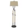 60 in. Black Iron Finish Metal Tree Branch Floor Lamp with Linen Shade by CAL Lighting