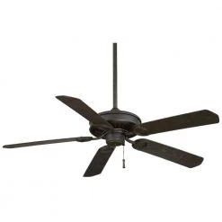 Sundowner 54 in. Indoor/Outdoor Black Iron with Aged Iron Ceiling Fan by MINKA-AIRE