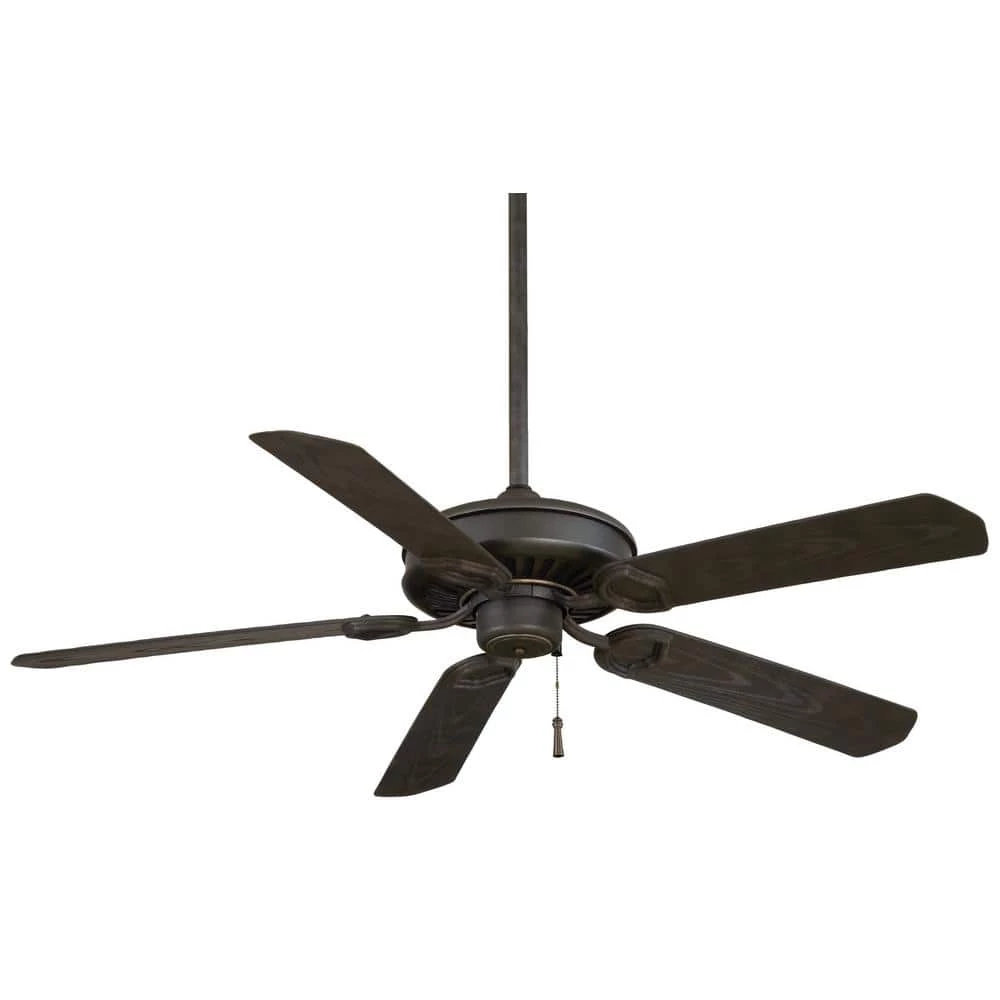 Sundowner 54 in. Indoor/Outdoor Black Iron with Aged Iron Ceiling Fan by MINKA-AIRE
