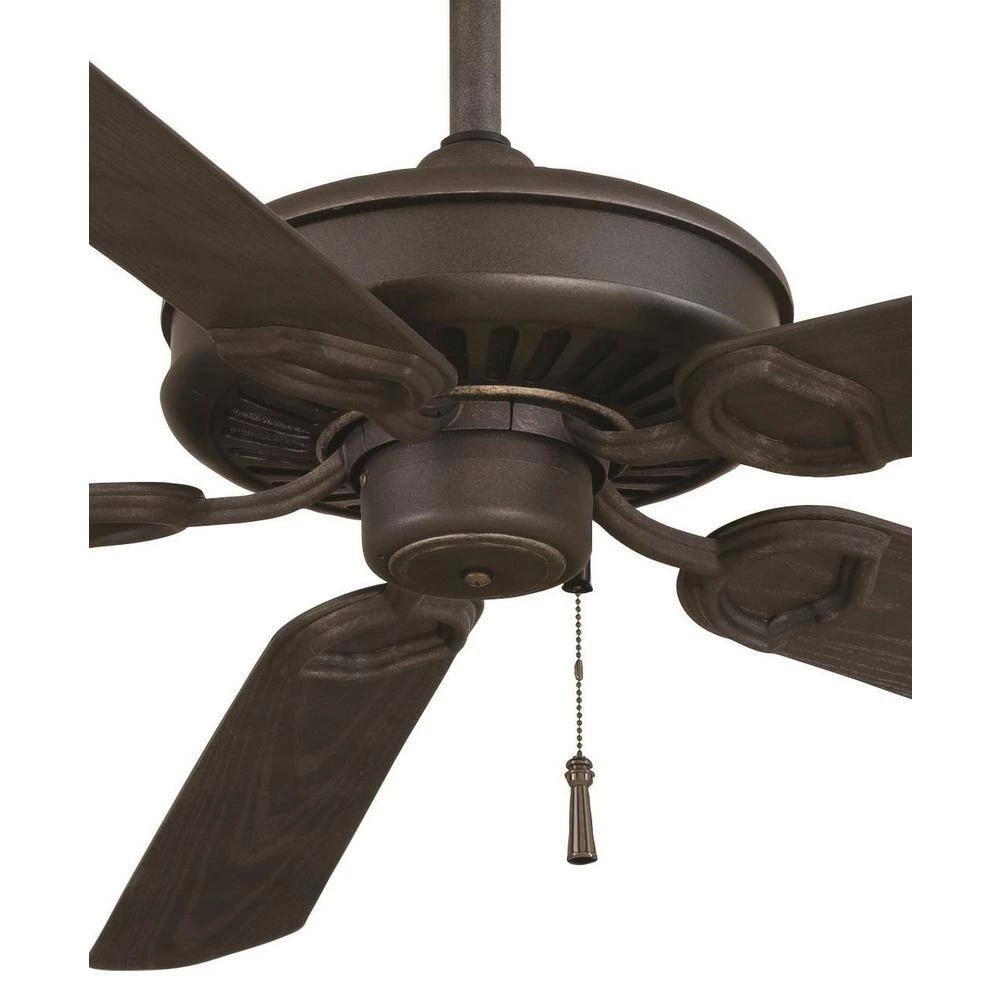 Sundowner 54 in. Indoor/Outdoor Black Iron with Aged Iron Ceiling Fan by MINKA-AIRE - Image 2