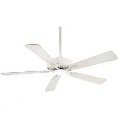 Contractor 52 in. Integrated LED Indoor Bone White Ceiling Fan with Light with Remote Control by MINKA-AIRE