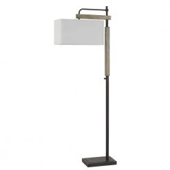 64 in. Bronze Metal Floor Lamp with Rectangular Linen Shade by CAL Lighting