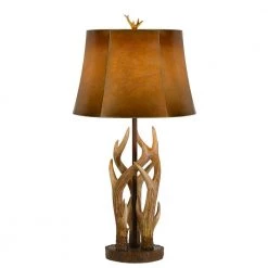 32.5 in. H Brown/Bone Resin Table Lamp by CAL Lighting