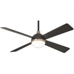 Orb 54 in. Integrated LED Indoor Brushed Carbon Ceiling Fan with Light with Remote Control by MINKA-AIRE