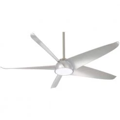 Ellipse 60 in. Integrated LED Indoor Brushed Nickel Silver Blades Smart Ceiling Fan with Light and Remote Control by MINKA-AIRE