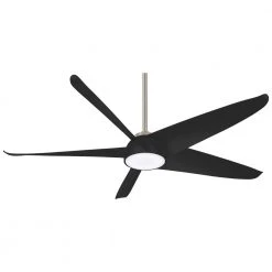 Ellipse 60 in. Integrated LED Indoor Brushed Nickel Coal Blades Smart Ceiling Fan with Light and Remote Control by MINKA-AIRE