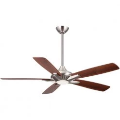 Dyno 52 in. Integrated LED Indoor Brushed Nickel Ceiling Fan with Remote Control by MINKA-AIRE