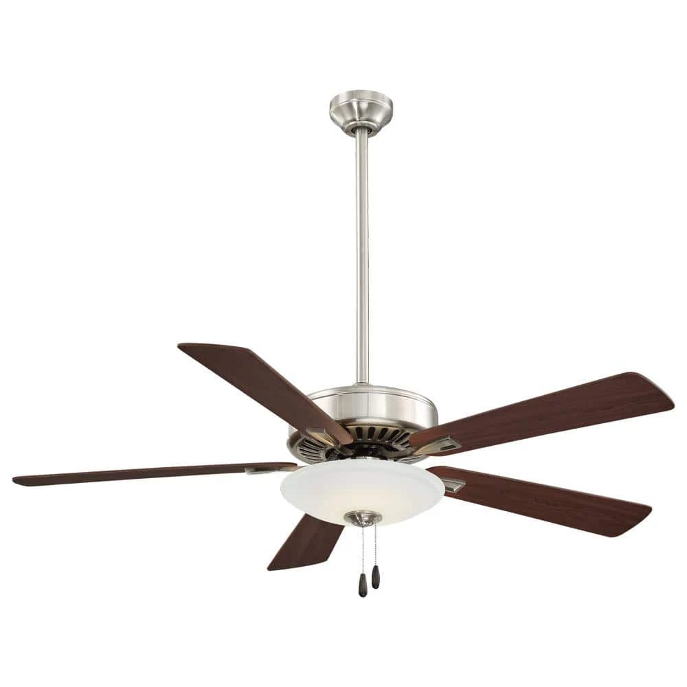 Contractor Uni-Pack 52 in. Integrated LED Indoor Brushed Nickel Ceiling Fan with Light by MINKA-AIRE