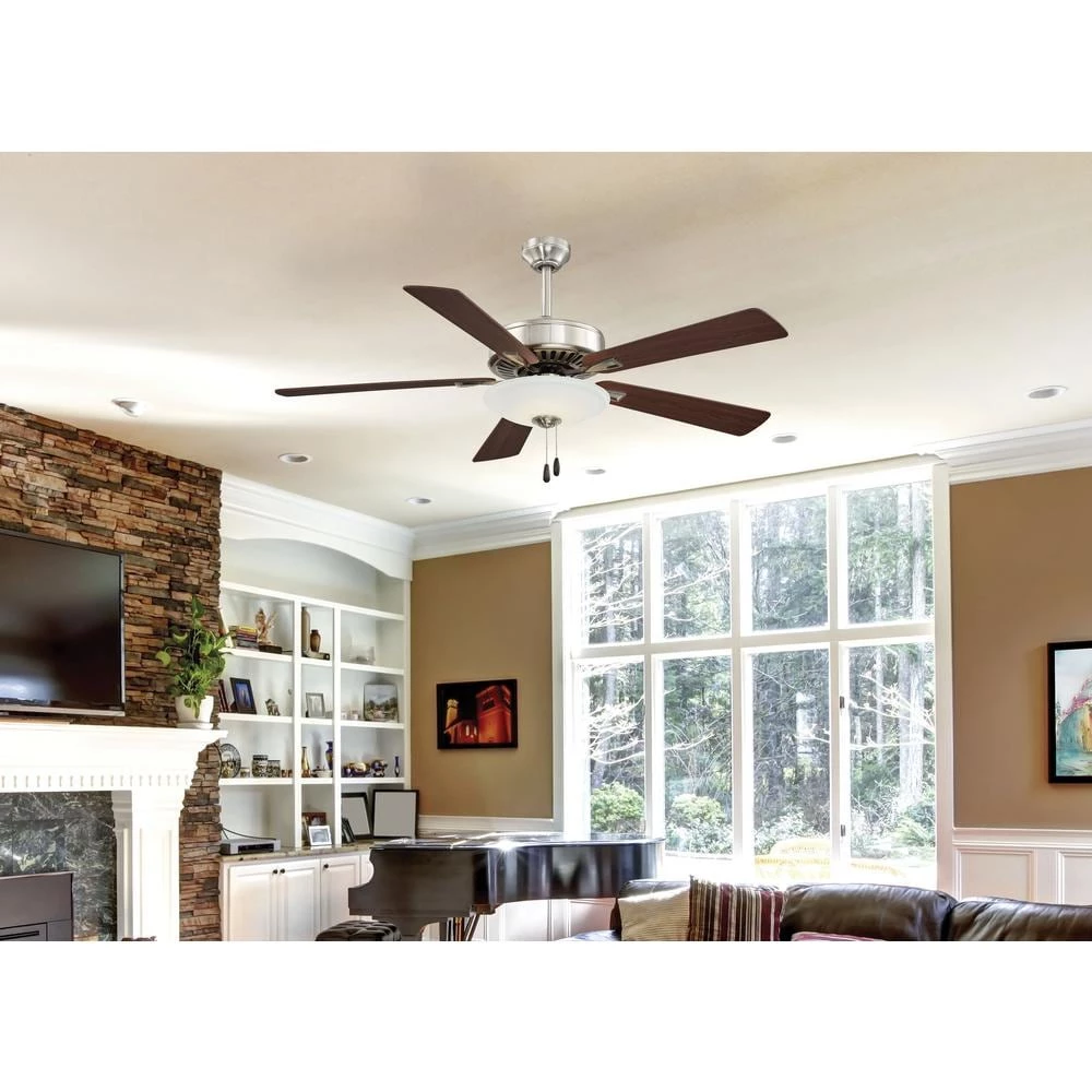 Contractor Uni-Pack 52 in. Integrated LED Indoor Brushed Nickel Ceiling Fan with Light by MINKA-AIRE - Image 2