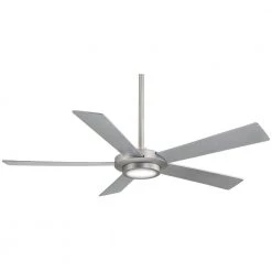 Sabot 52 in. Integrated LED Indoor Brushed Nickel Ceiling Fan with Light with Remote Control by MINKA-AIRE