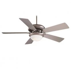 Supra 52 in. LED Indoor Brushed Steel and Silver Ceiling Fan with Light and Remote Control by MINKA-AIRE