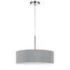 14 in. H Integrated LED Brushed Steel Metal and Fabric Pendant with Grey Shade by CAL Lighting