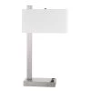 25 in. Brushed Steel Metal Desk Lamp with 1 Power Outlet by CAL Lighting