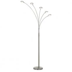 72 in. Cremona Brushed Steel Metal Arc Floor Lamp by CAL Lighting