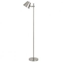 Vaduz 62.2 in. H Brushed Steel Metal Floor Lamp by CAL Lighting