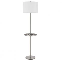 62 in. Metal Floor Lamp with Metal Tray Table by CAL Lighting