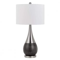 29 in. H Brushed Steel Metal Table Lamp Featuring a Bowling Pin Shape Body by CAL Lighting