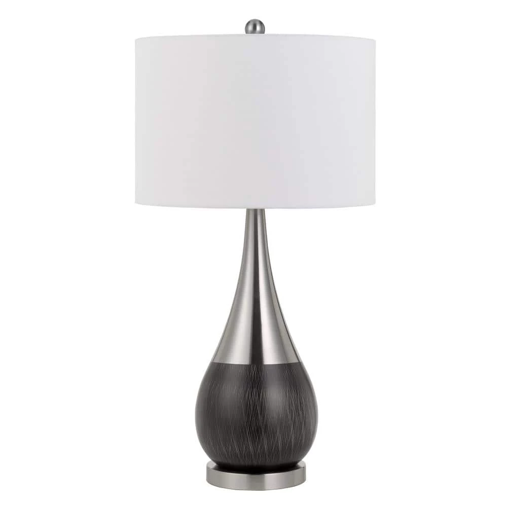 29 in. H Brushed Steel Metal Table Lamp Featuring a Bowling Pin Shape Body by CAL Lighting