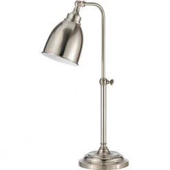 25 in. Brushed Steel Metal Adjustable Pharmacy Table Lamp by CAL Lighting