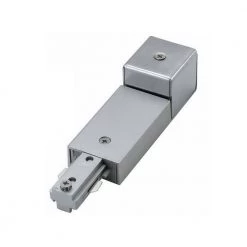 1.5 in. Brushed Steel Metal Live End Connector with Conduit Fitter by CAL Lighting
