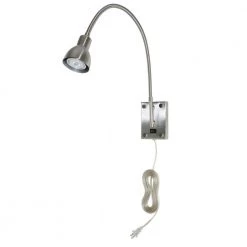 30.38 in. H 1-Light Brushed Steel Gooseneck Wall Sconce with LED Bulb by CAL Lighting