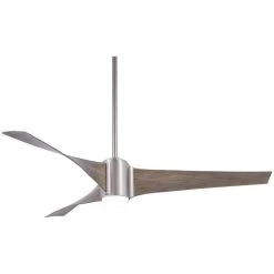 Triple 60 in. Integrated LED Brushed Steel Indoor Ceiling Fan with Light with Remote Control by MINKA-AIRE