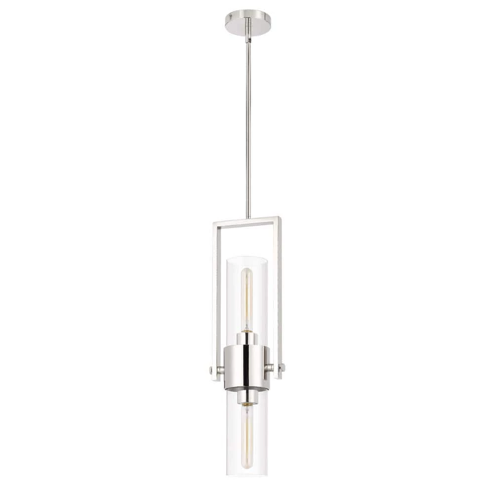 Redmond 2 -Light Chrome Metal and Glass Pendant by CAL Lighting