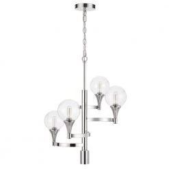 Milbank 4-Light Chrome Metal Chandelier With Shade by CAL Lighting