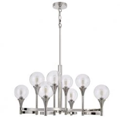 8 -Light Milbank Chrome Metal Chandelier With Shade by CAL Lighting
