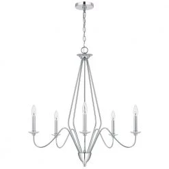 Norwich Metal 5-Light Chrome Chandelier with Canopy by CAL Lighting