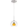 5.5 in. Integrated LED Clear Amber Frost Metal and Glass Indoor Pendant by CAL Lighting