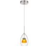7 in. Integrated LED Clear Amber Frost Glass and Metal Indoor Pendant by CAL Lighting