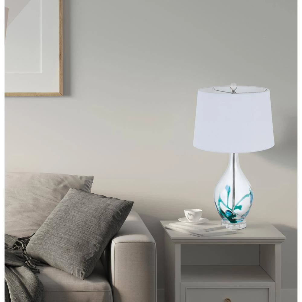 27 in. H Clear and Turquoise Crystal Table Lamp by CAL Lighting - Image 2