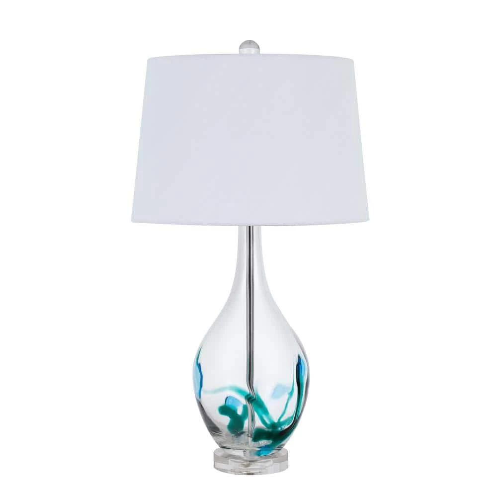 27 in. H Clear and Turquoise Crystal Table Lamp by CAL Lighting