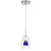 7 in. Integrated LED Clear Blue Clear Glass and Metal Indoor Pendant by CAL Lighting